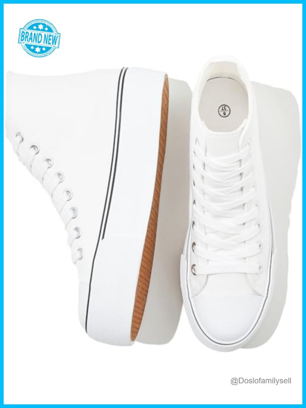 Womens Platform Sneakers High Top Canvas Lace Up Breathable Slip Resistant